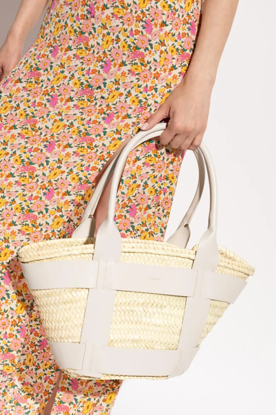 DeMellier cream "Santorini" shopper bag