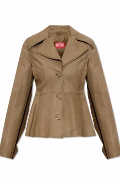 Diesel beige Leather jacket `L-ATOYA`