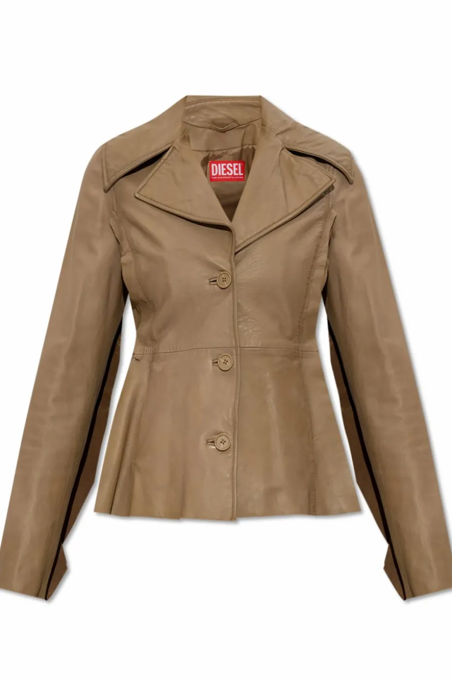 Diesel beige Leather jacket `L-ATOYA`