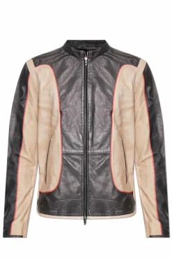 Diesel beige Leather jacket "L-EVERT"