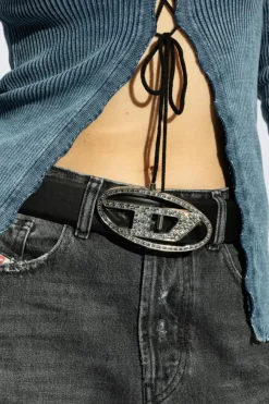 Diesel BLACK Belt with logo