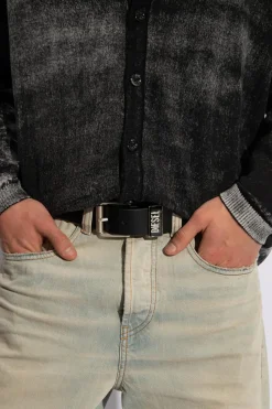 Diesel BLACK ‘B-GLOSSY LOOP’ belt