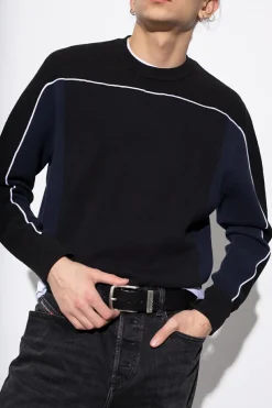 Diesel BLACK 'B-Visible' leather belt
