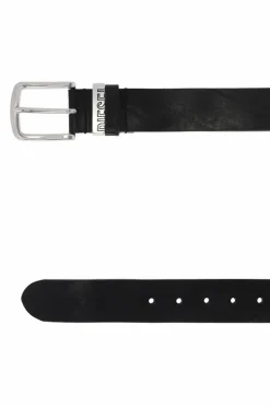 Diesel BLACK 'B-Visible' leather belt