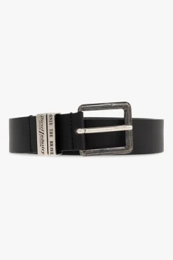 Diesel BLACK āGUARANTEE-Aā leather belt