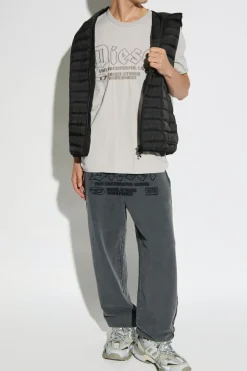 Diesel BLACK Hooded Vest 'W-TEMPLE'