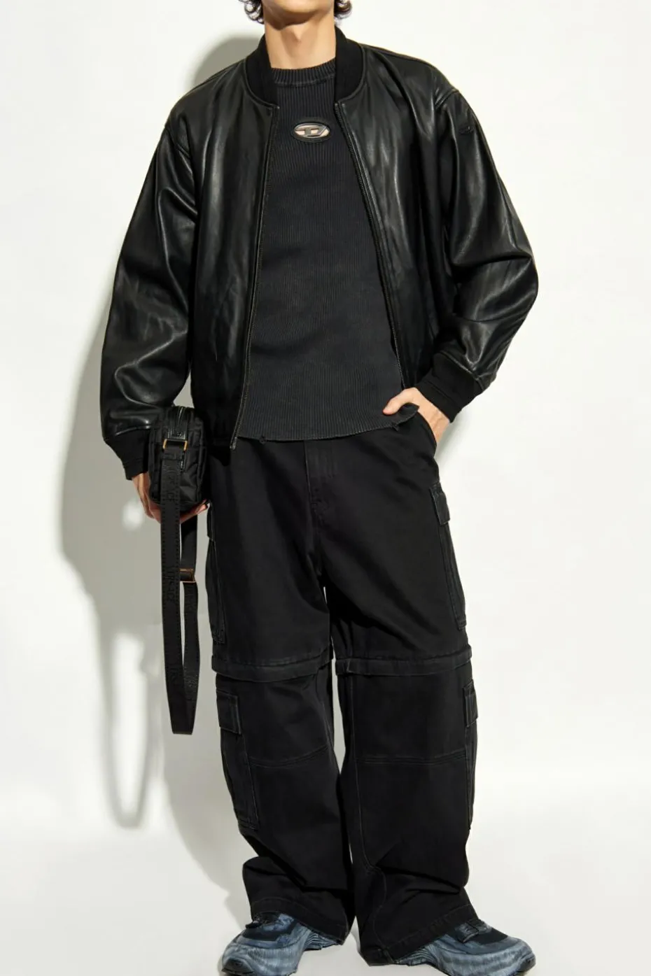Diesel BLACK Leather jacket L-KHAT