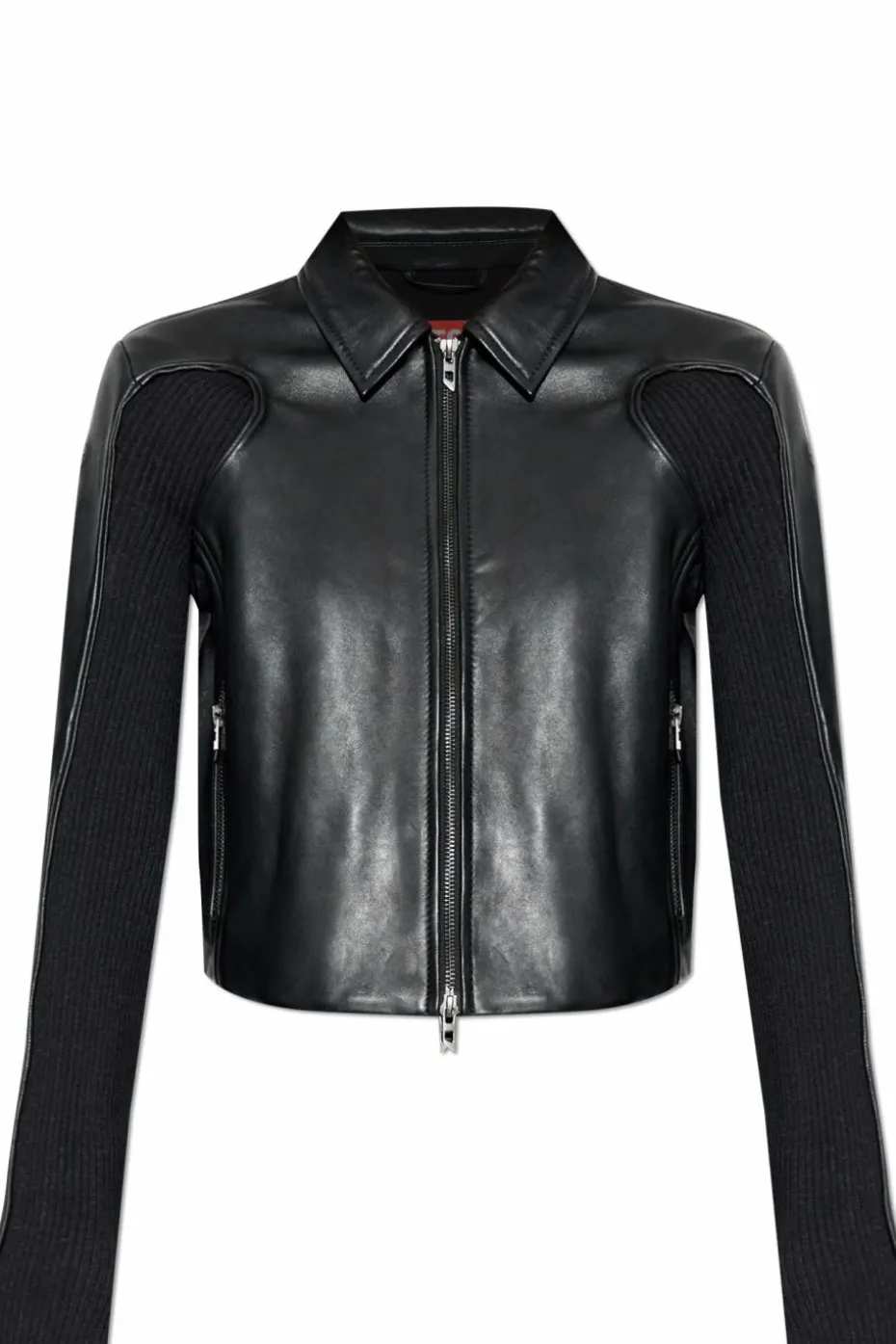 Diesel BLACK Leather jacket `L-TOTEM-P1`