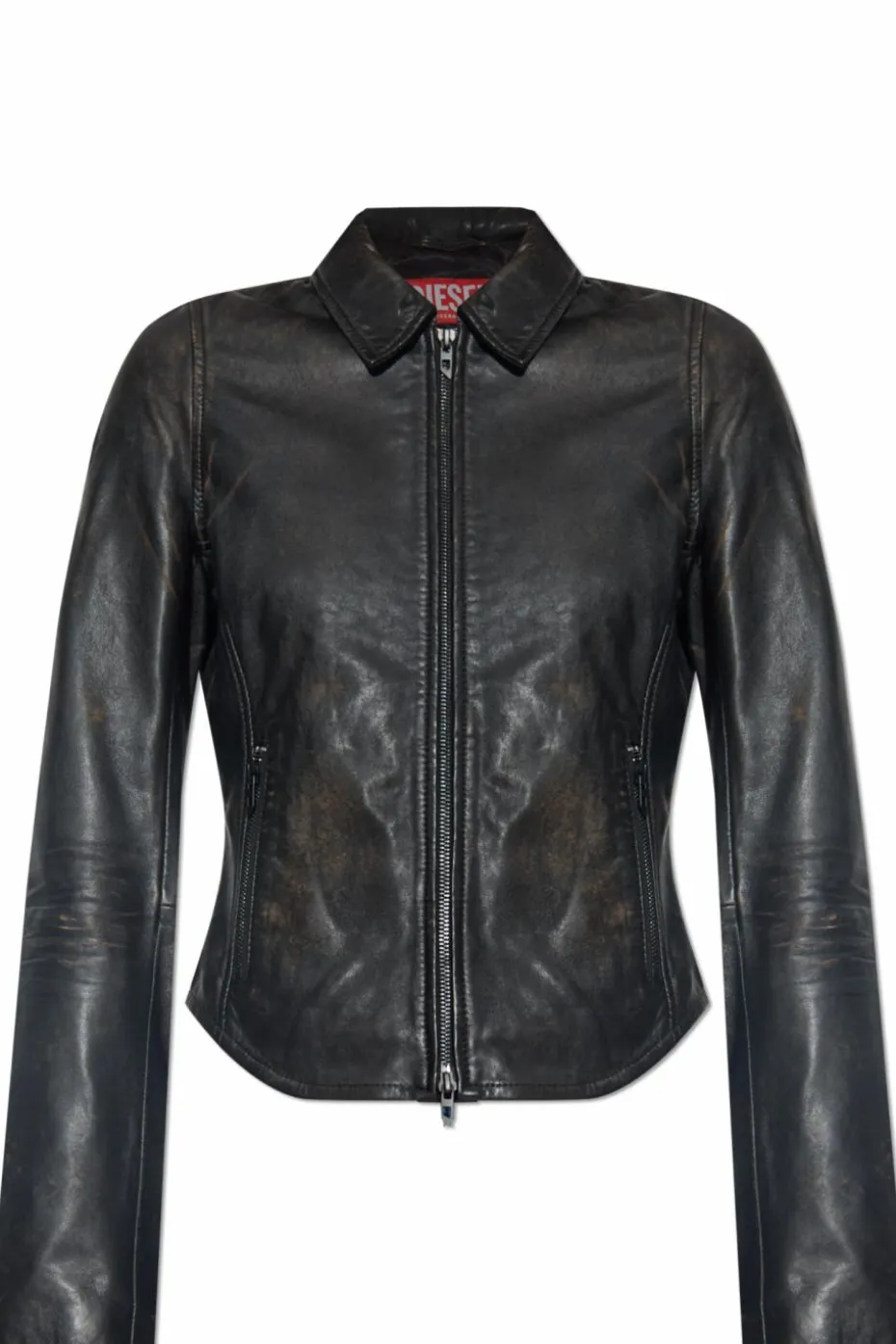 Diesel BLACK Leather jacket ` L-EGRAD`