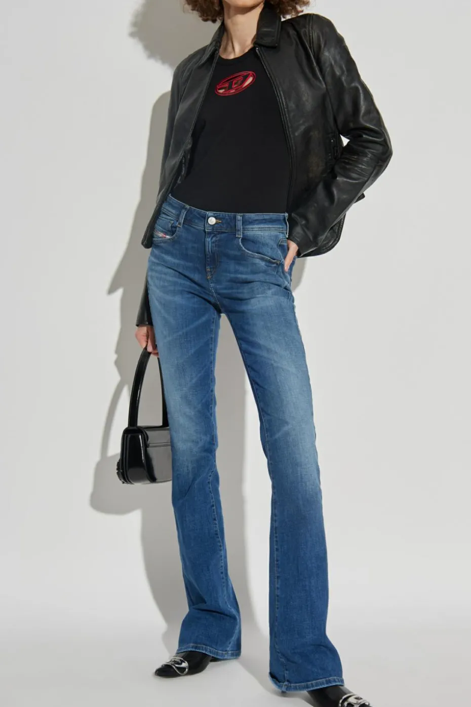 Diesel BLACK Leather jacket ` L-EGRAD`