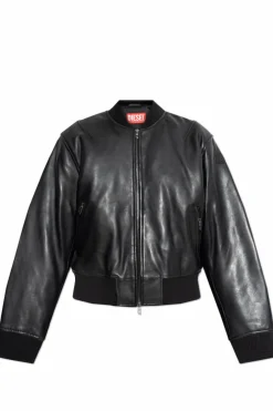 Diesel BLACK Leather jacket L-ILAN A14564