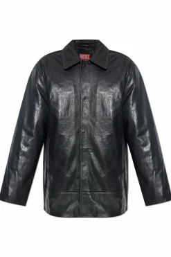 Diesel BLACK Leather jacket `L-JESS`