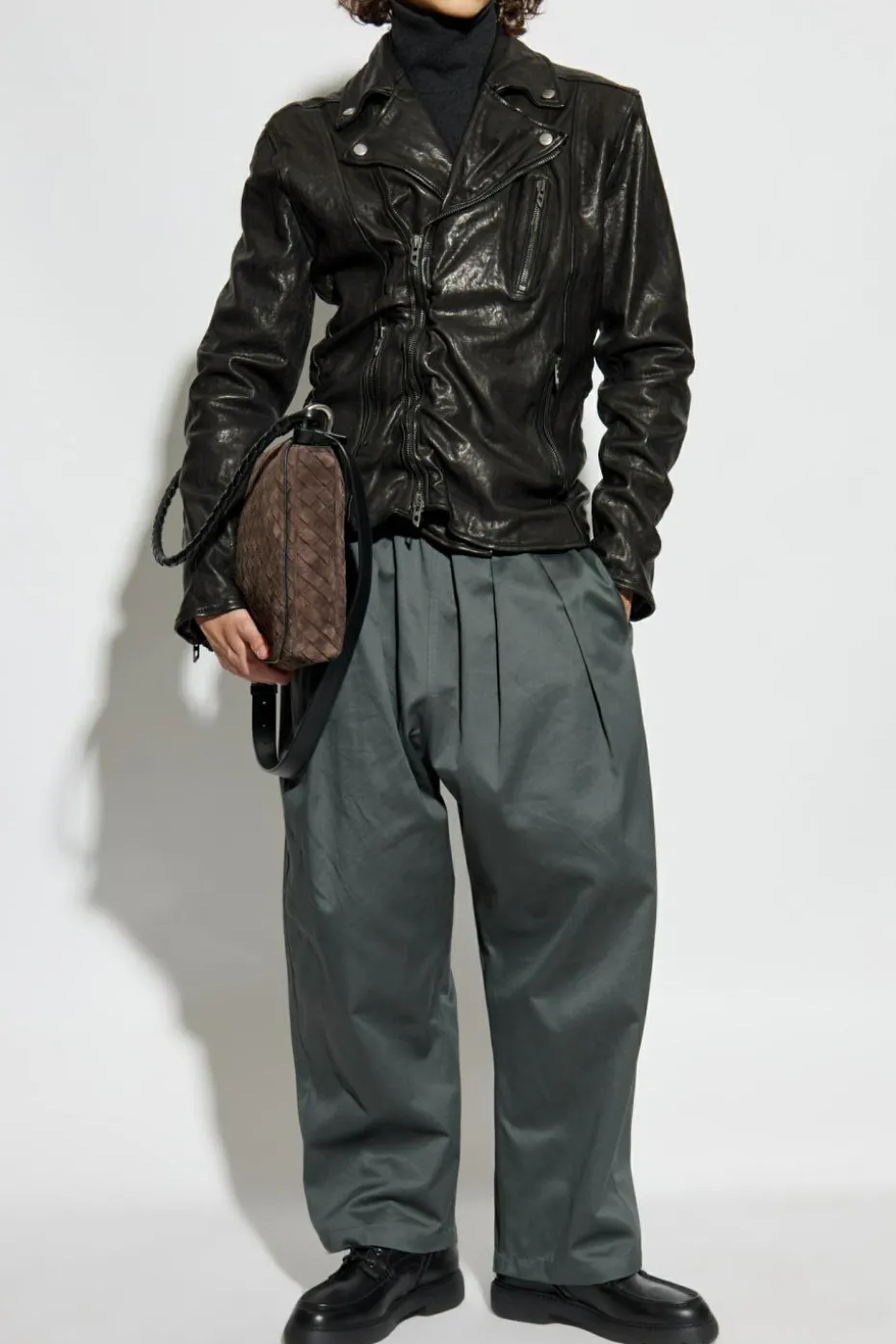 Diesel BLACK Leather jacket "L-UNCAN"