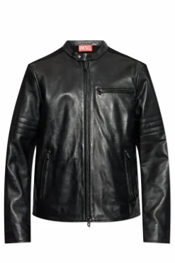 Diesel BLACK Leather jacket L-SIMZ