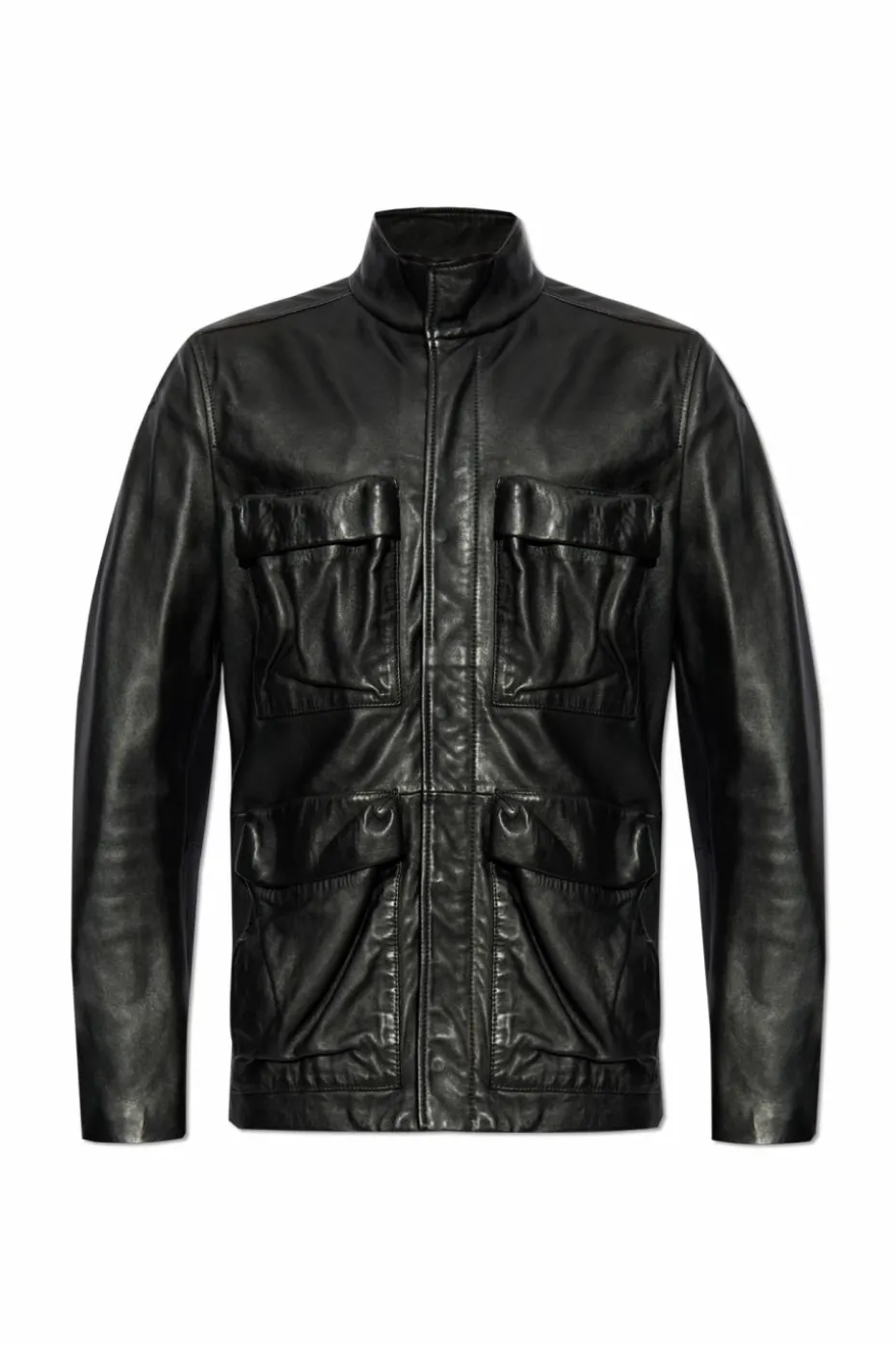 Diesel BLACK Leather jacket L-GAST
