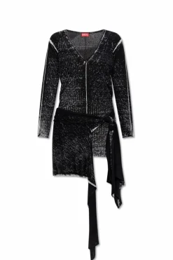 Diesel BLACK Linen dress "M-EGANKNOT"
