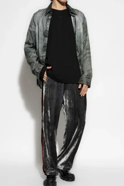 Diesel BLACK T-shirt 'T-BOXT-LS-INT' with long sleeves