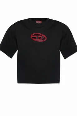 Diesel BLACK T-shirt `T-BUXT-CROP-OD`