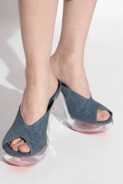 Diesel BLUE Heeled mules ` D-LAKE`