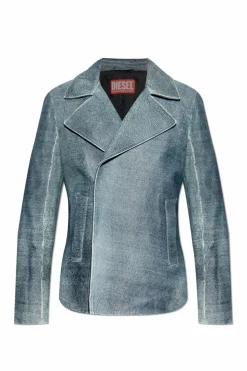 Diesel BLUE Leather jacket L-WERNER