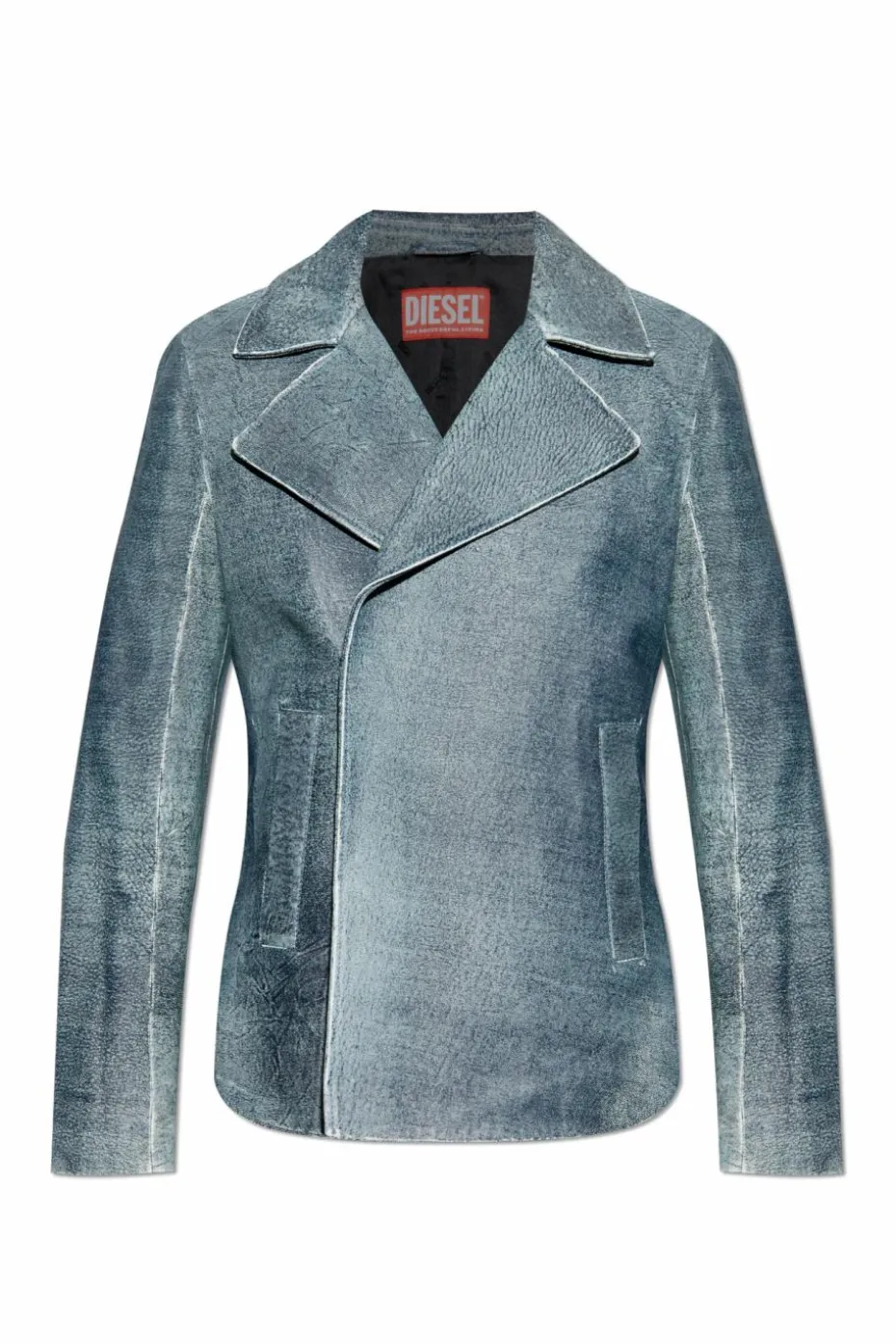 Diesel BLUE Leather jacket L-WERNER