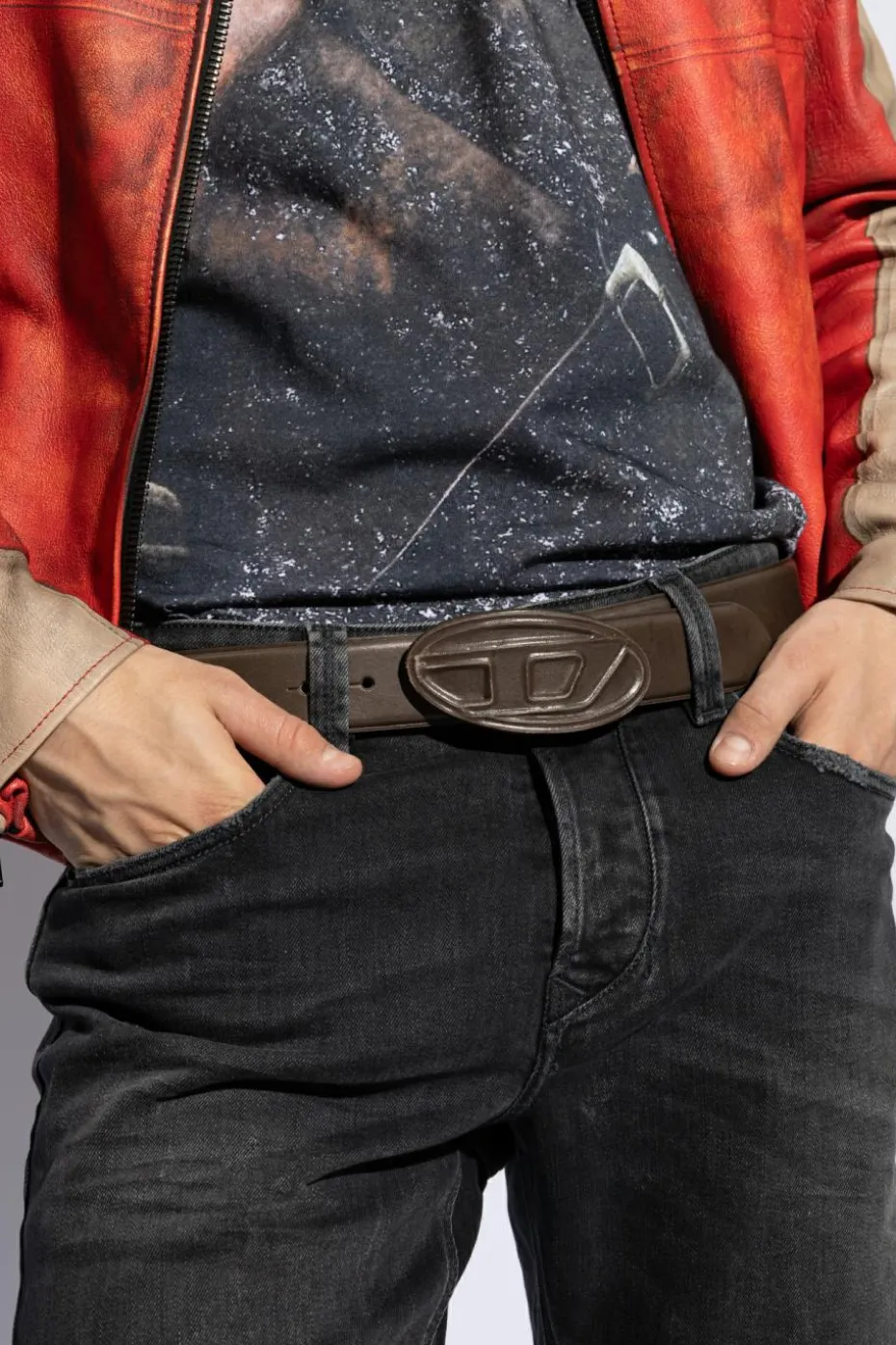 Diesel BROWN Belt `B-1DR SCRATCH`
