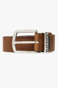 Diesel BROWN ‘DIESEL LOGO B-VISIBLE’ leather belt