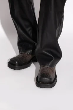 Diesel BROWN Leather shoes `D-TEXAN`
