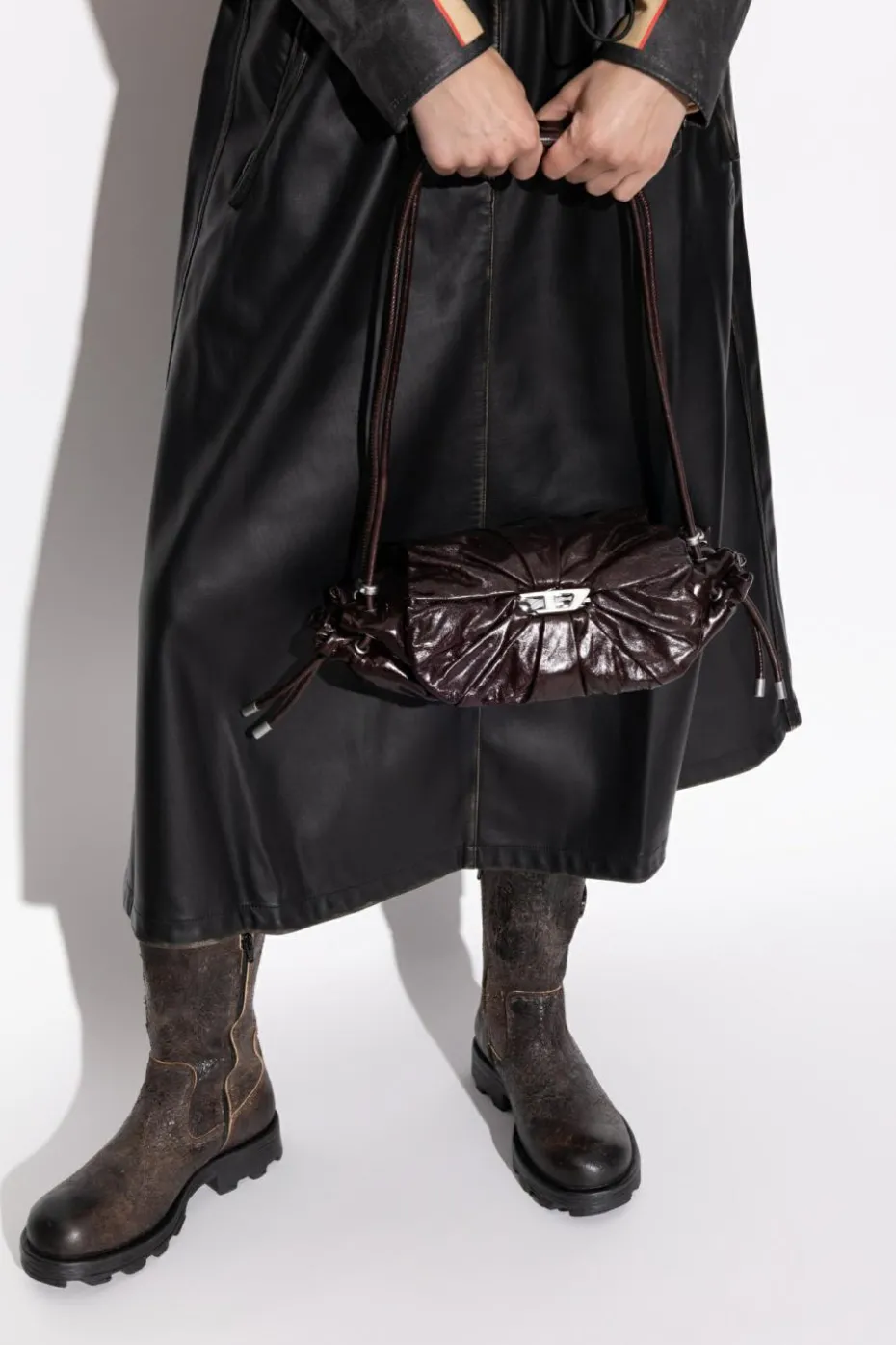 Diesel BROWN Shoulder bag "SCRUNCH-D SHOUL"