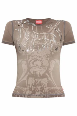 Diesel BROWN Top T-UNCUTIES-LONG-R