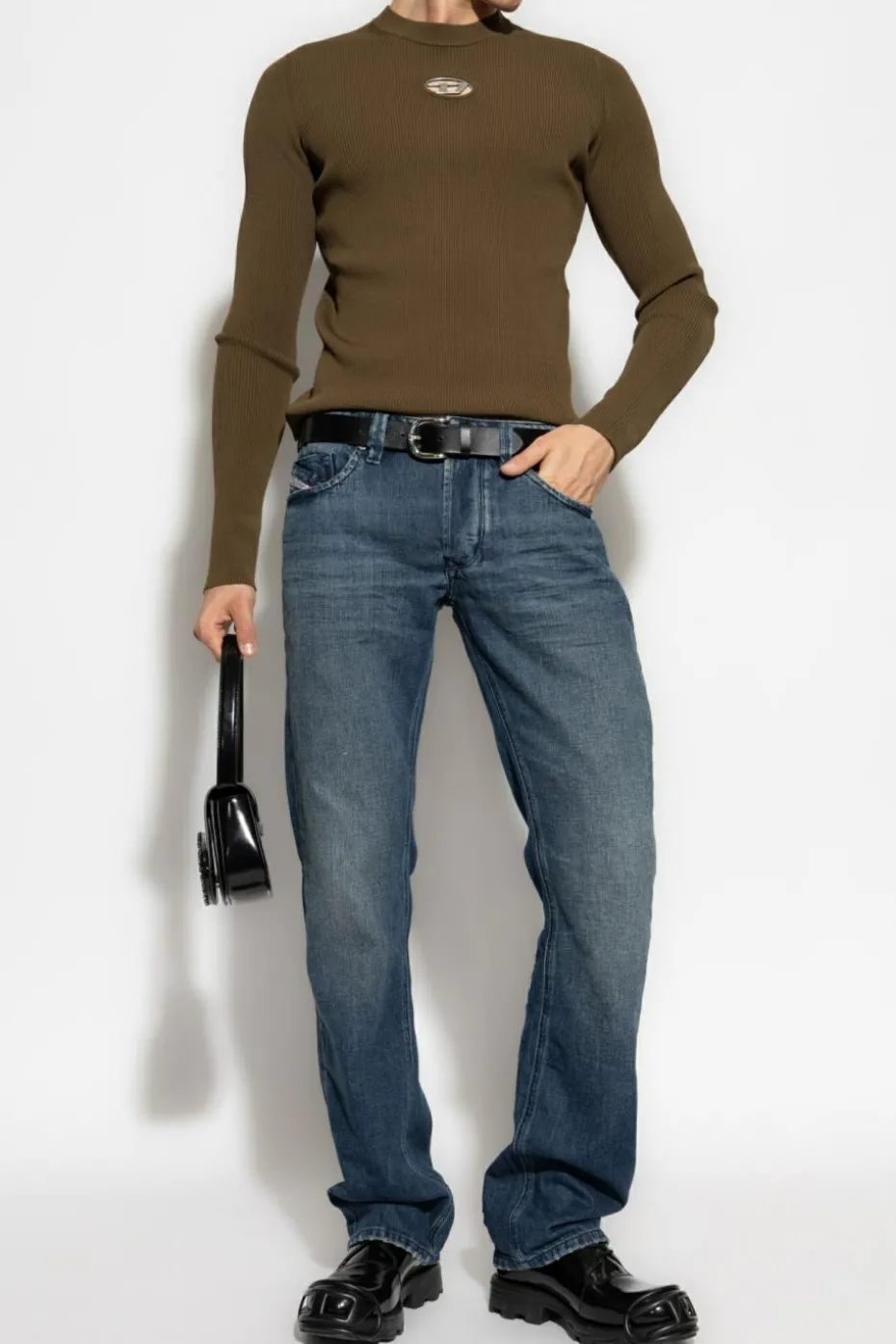 Diesel GREEN Sweater `K-ZACKARY-ROUND`