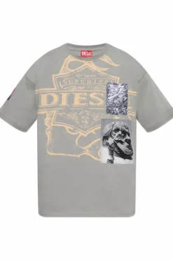 Diesel GREEN T-shirt T-BOXT-SLITS-R8