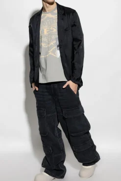 Diesel GREEN T-shirt T-BOXT-SLITS-R8