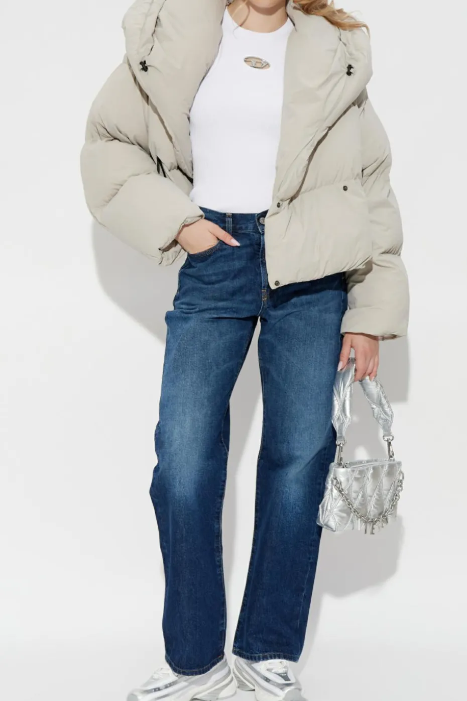 Diesel GREY Insulated jacket `W-ILEY-T1`