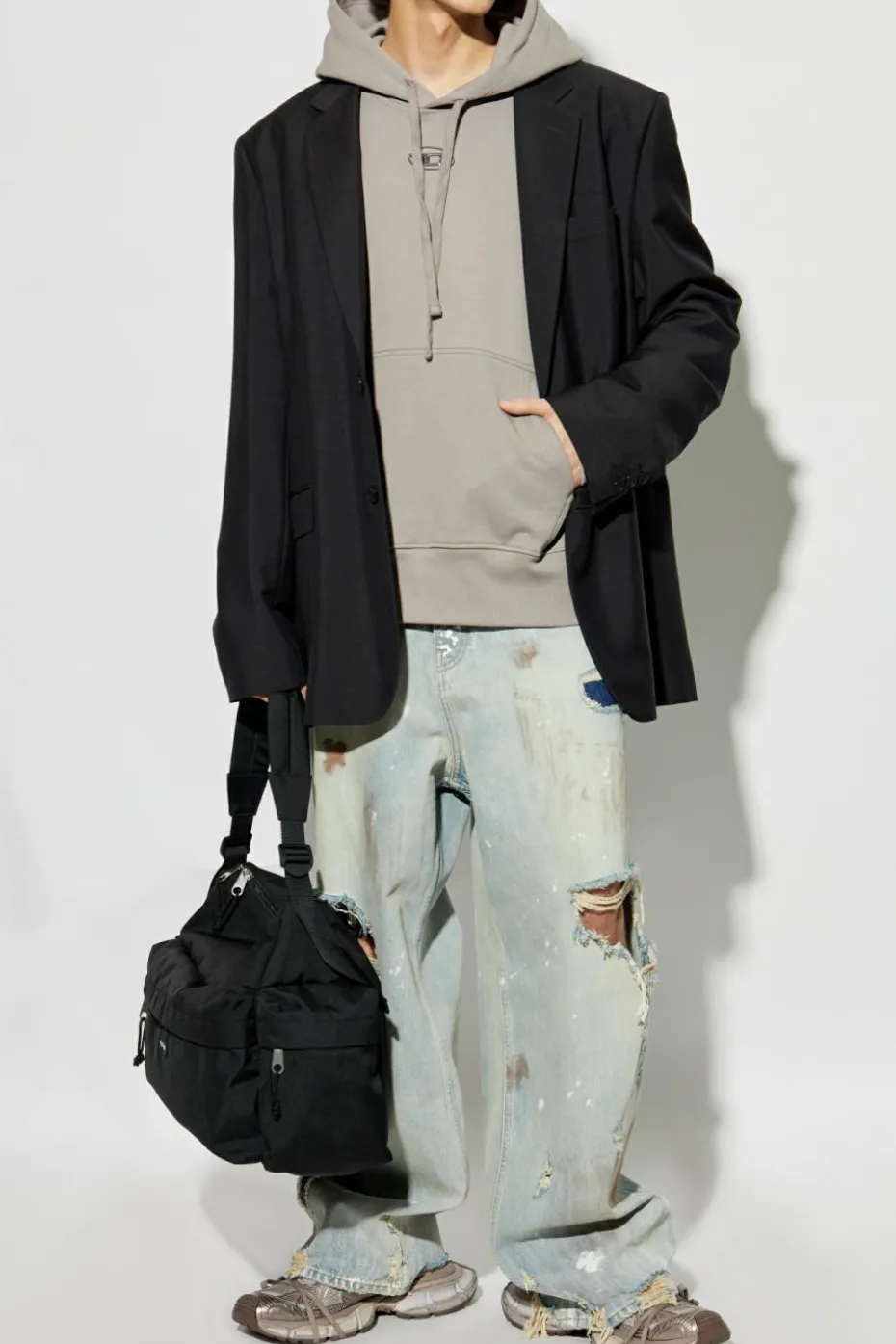 Diesel GREY Sweatshirt S-MACS-HOOD-OD