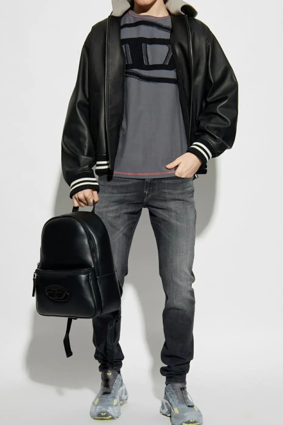 Diesel GREY T-shirt T-DOXT