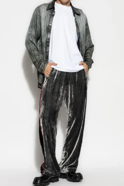 Diesel GREY Velvet sweatpants `P-HAY`