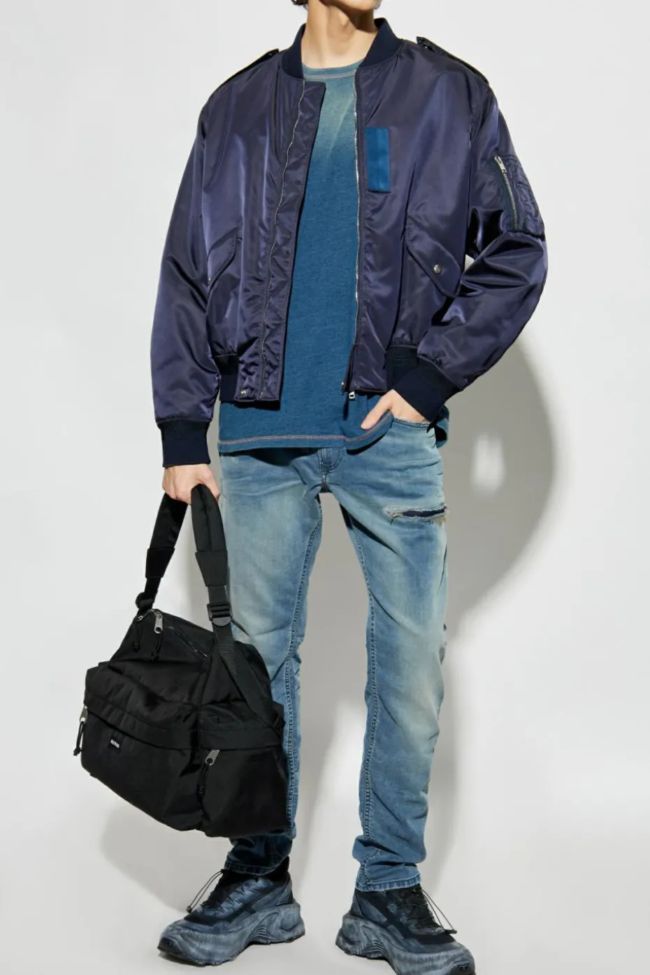 Diesel NAVY BLUE T-shirt T-BOXT-R11