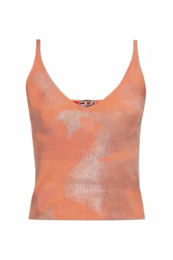 Diesel ORANGE Ribbed top M-ISMINA