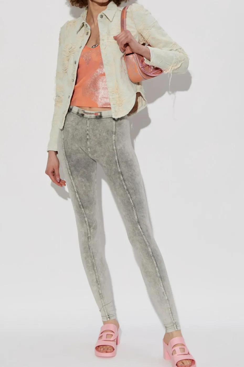 Diesel ORANGE Ribbed top M-ISMINA