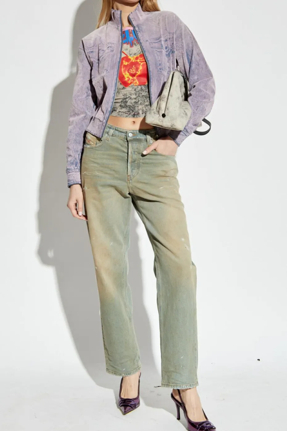 Diesel PINK Sweatshirt F-SLITLY