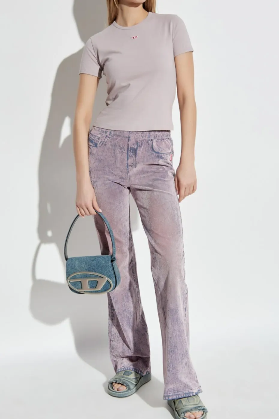 Diesel PURPLE T-shirt T-UNCUTIE-LONG-D
