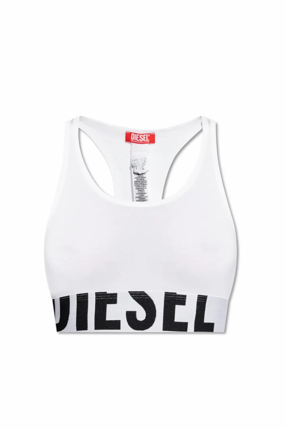 Diesel WHITE Bra UFSB-COTTON-RACE-BRALETTE