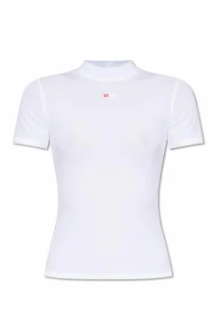 Diesel WHITE ’T-MOKKY-MICRODIV’ ribbed top