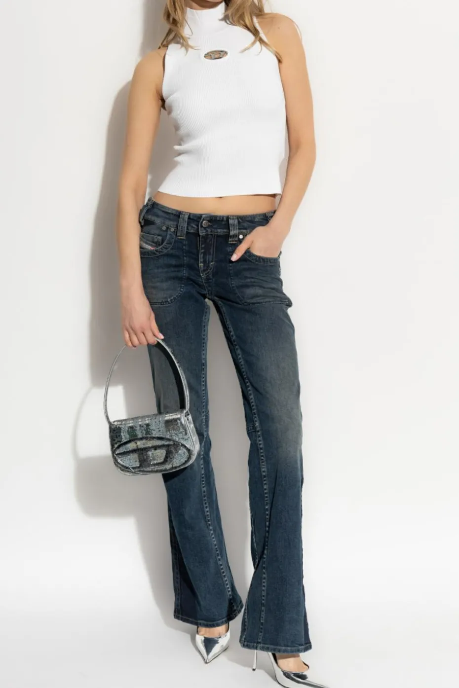 Diesel WHITE Top with logo M-ONERVAX-TOP