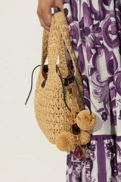 Dolce & Gabbana beige Keychain with pompoms