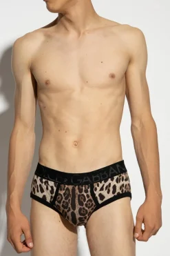 Dolce & Gabbana beige Leopard print briefs