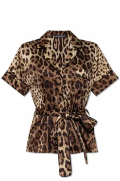 Dolce & Gabbana beige Silk shirt with short sleeves