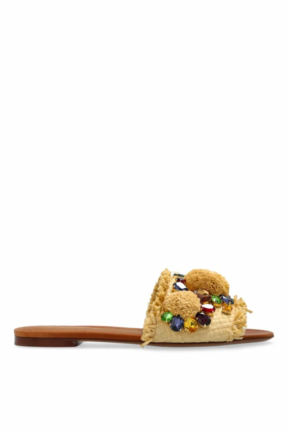 Dolce & Gabbana beige Slides with shimmering embellishments
