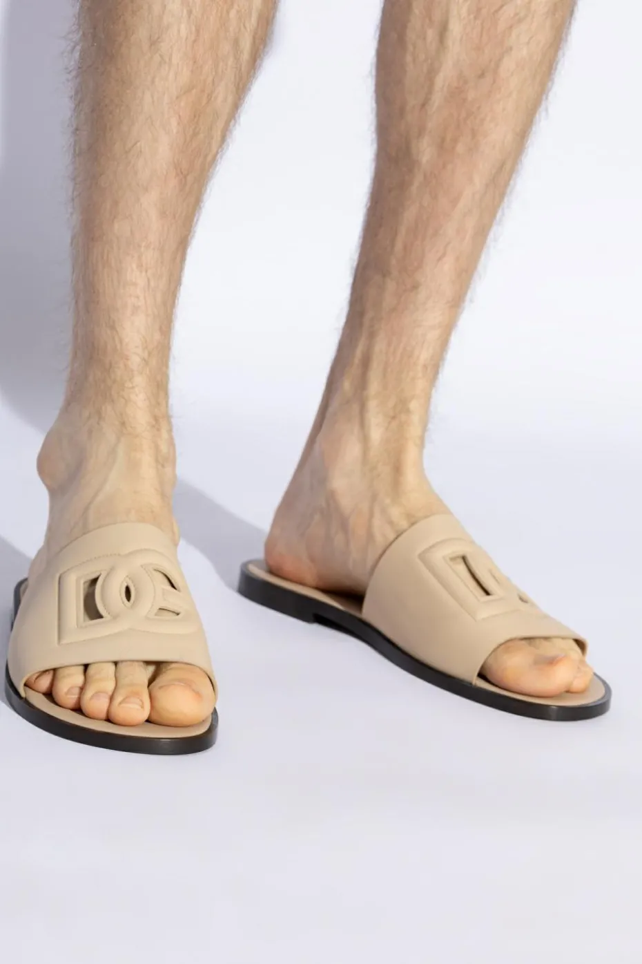 Dolce & Gabbana beige Slippers with logo